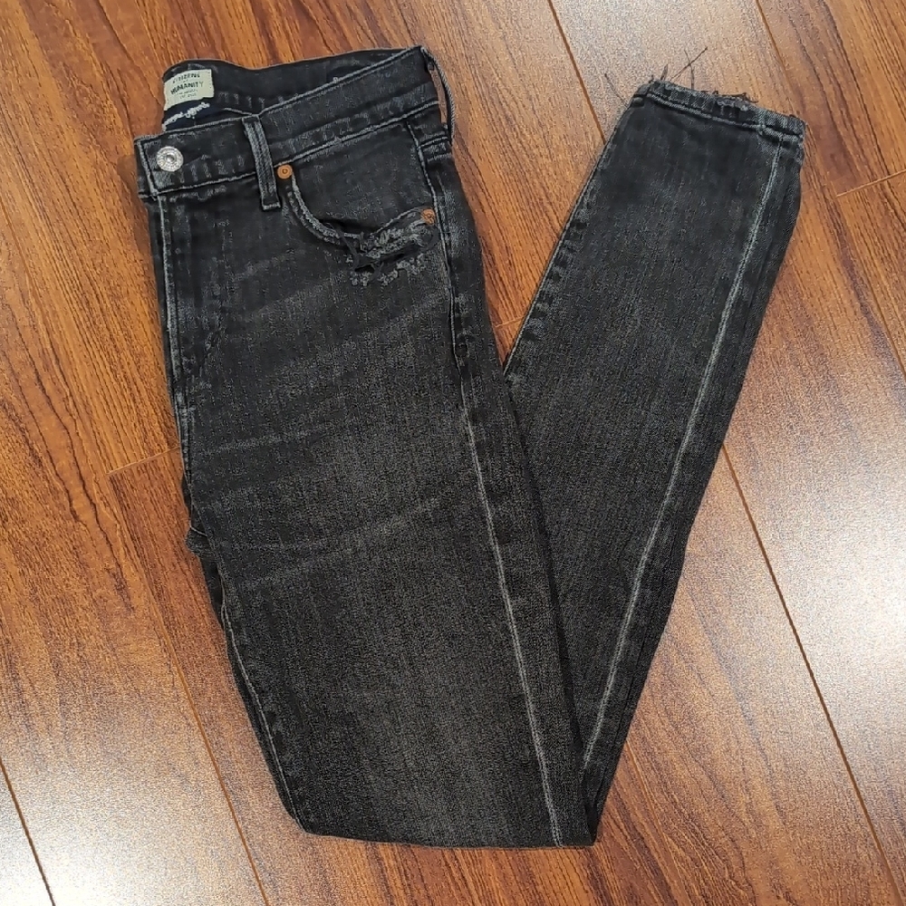 Citizens Of Humanity Black Distressed Denim Jeans